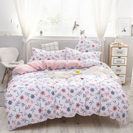 91家纺网 家纺一手货源 找家纺 （总）爱妮玖玖家纺 2025新款全棉春夏四件套直角床单-夏风系列