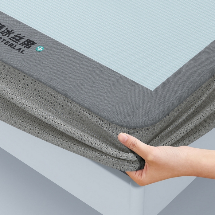 91家纺网 家纺一手货源 找家纺 伊被源 2023新款抗菌水洗凉感丝冰丝席 绿（床笠款）