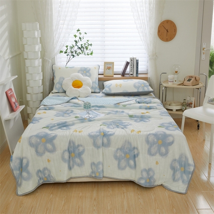 91家纺网 家纺一手货源 找家纺 总 云家2023新款冰豆豆凉席夏被四件套床笠款夏凉被儿童豆豆凉席三件套