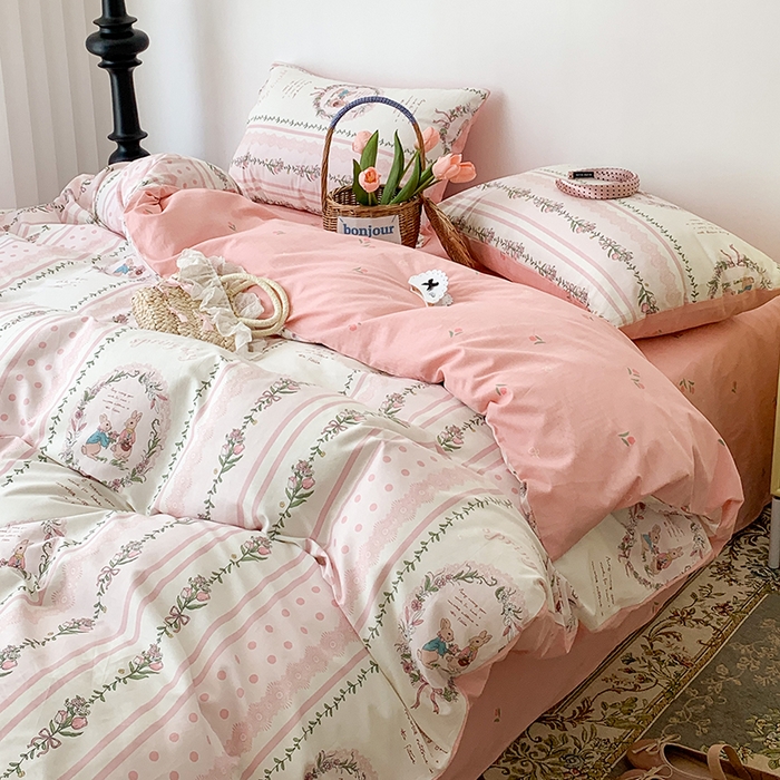 91家纺网 家纺一手货源 找家纺 （总）昔可家纺 2023新款全棉怦然心动小花系列四件套