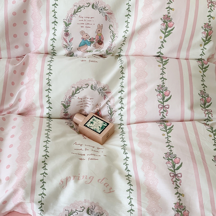 91家纺网 家纺一手货源 找家纺 （总）昔可家纺 2023新款全棉怦然心动小花系列四件套