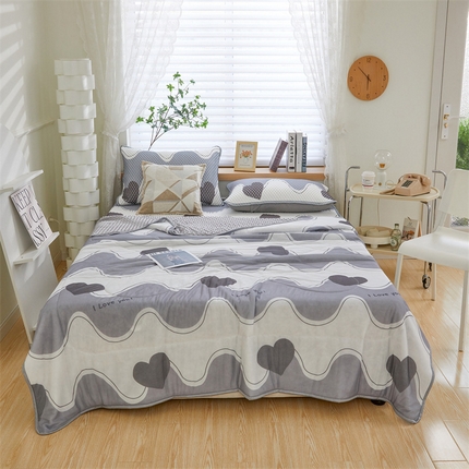 云家 2023新款冰豆豆凉席夏被四件套床笠款夏凉被儿童豆豆凉席三件套 波浪