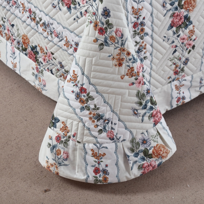 91家纺网 家纺一手货源 找家纺 OL家纺 2023新款13376全棉夹棉床盖四件套 流星花园-米