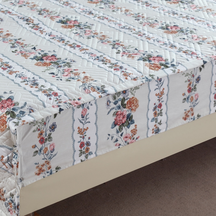 91家纺网 家纺一手货源 找家纺 OL家纺 2023新款13376全棉夹棉床盖四件套 流星花园-米