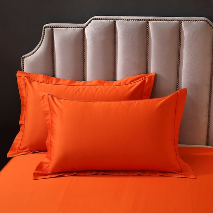 傲丝度家居 2023新款100支全棉纯色单品系列-单枕套 爱玛橙