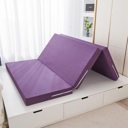日式榻榻米折叠海绵床垫 折叠床垫-丁香紫（6CM）