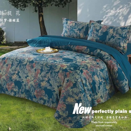 91家纺网 家纺一手货源 找家纺 （总）OL家纺 2023新款轻奢风100支双股色织大提花床单款四件套