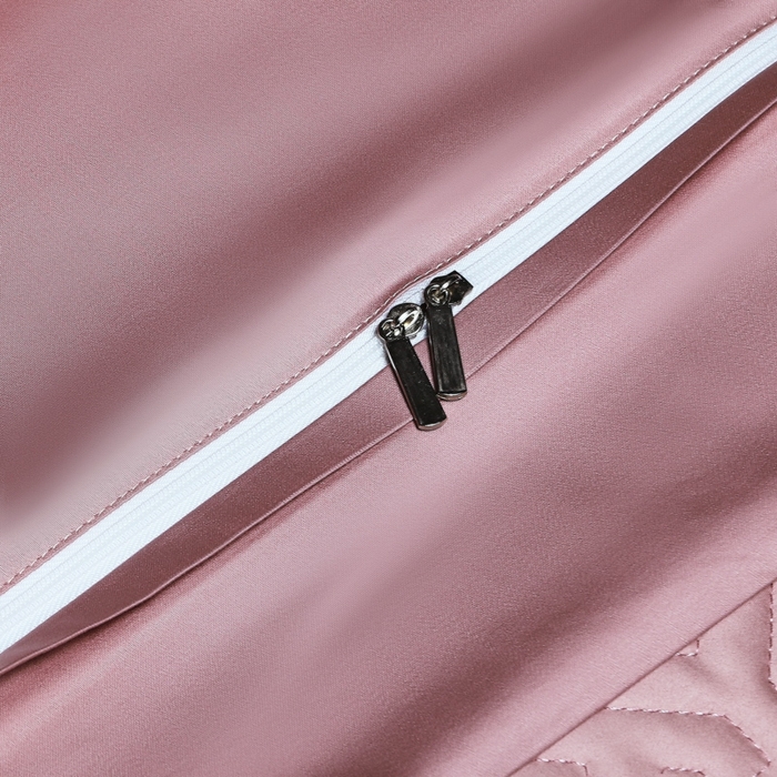 91家纺网 家纺一手货源 找家纺 OL家纺 2023新款100支双股长绒棉床盖夹棉提花四件套 华尔兹-豆沙粉