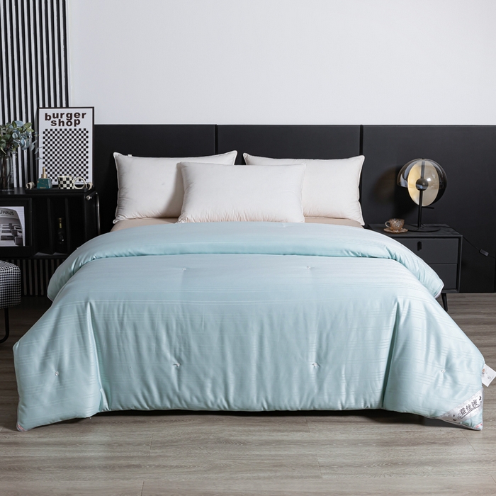 91家纺网 家纺一手货源 找家纺 总 恒鑫家纺2025新款纯色全棉春秋被夏被加厚冬被蚕丝被拉链款 子母被