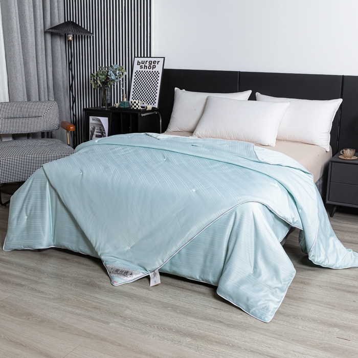 91家纺网 家纺一手货源 找家纺 总 恒鑫家纺2025新款纯色全棉春秋被夏被加厚冬被蚕丝被拉链款 子母被