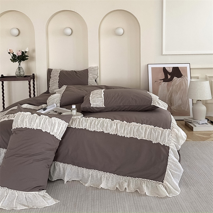 91家纺网 家纺一手货源 找家纺 （总）朗莎家纺 2023新款全棉水洗棉法式四件套