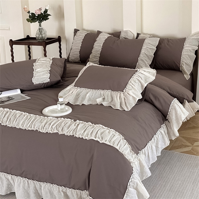 91家纺网 家纺一手货源 找家纺 （总）朗莎家纺 2023新款全棉水洗棉法式四件套