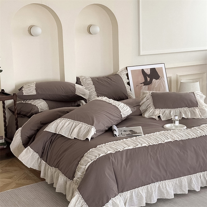 91家纺网 家纺一手货源 找家纺 （总）朗莎家纺 2023新款全棉水洗棉法式四件套