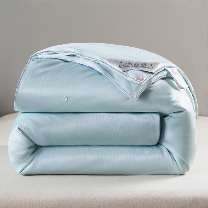 91家纺网 家纺一手货源 找家纺 恒鑫2025新款纯色全棉蚕丝被春秋被 夏被 加厚冬被拉链子母被 水草兰