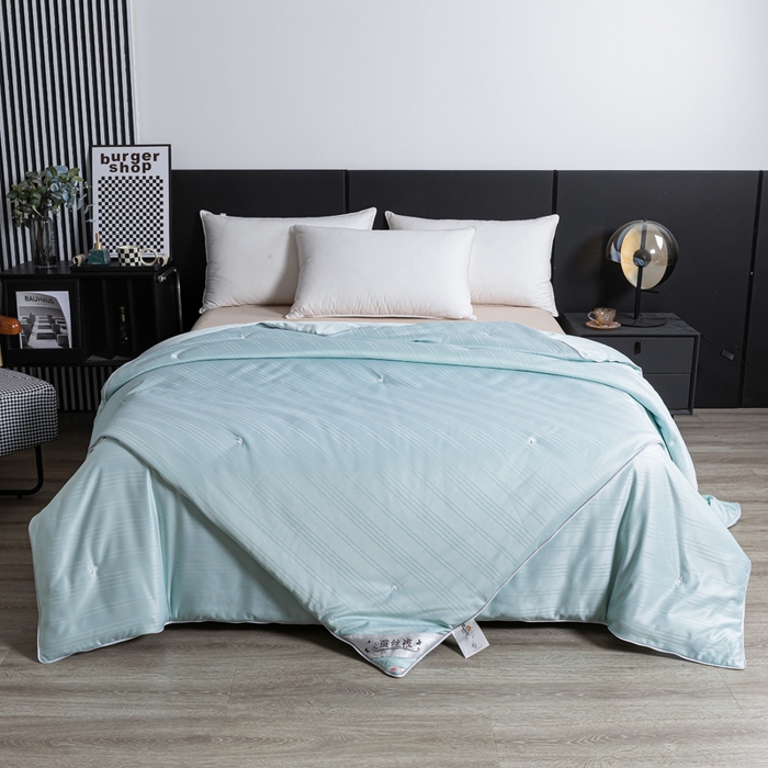 91家纺网 家纺一手货源 找家纺 总 恒鑫家纺2025新款纯色全棉春秋被夏被加厚冬被蚕丝被拉链款 子母被