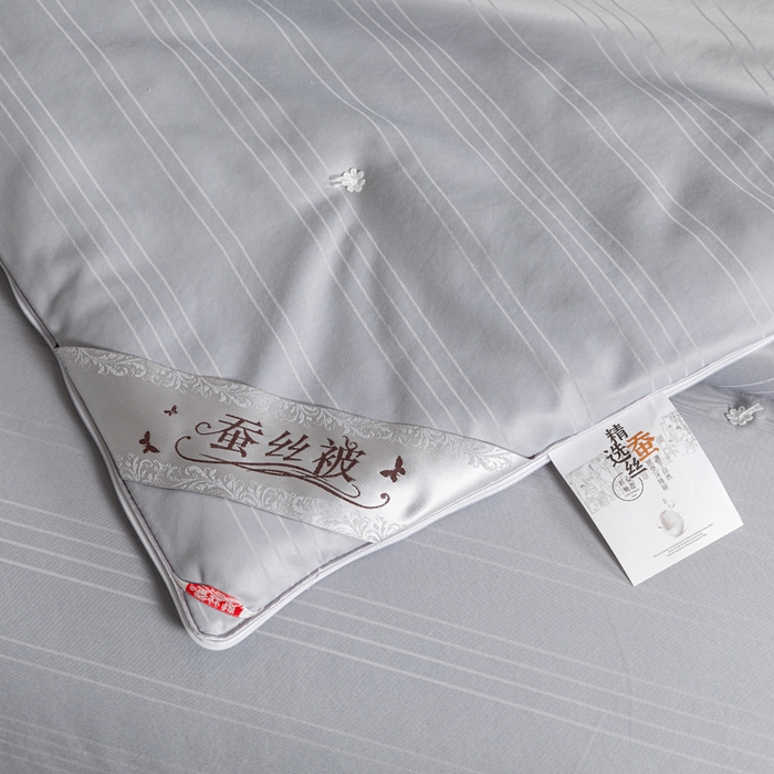 91家纺网 家纺一手货源 找家纺 恒鑫2025纯色全棉蚕丝被春秋被 夏被 加厚冬被拉链子母被 高级灰