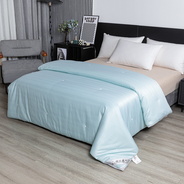 91家纺网 家纺一手货源 找家纺 总 恒鑫家纺2025新款纯色全棉春秋被夏被加厚冬被蚕丝被拉链款 子母被