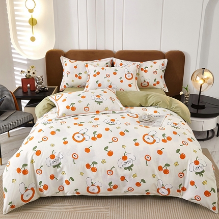 91家纺网 家纺一手货源 找家纺 （总）雲归梦 2023新款全棉AB版加厚四件套