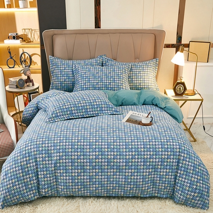 91家纺网 家纺一手货源 找家纺 （总）雲归梦 2023新款全棉AB版加厚四件套