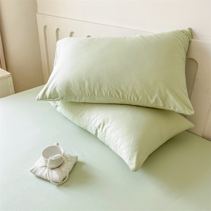 91家纺网 家纺一手货源 找家纺 857家居 2023新款全棉纯色床笠床单 嫩绿