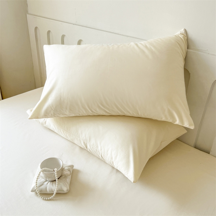 91家纺网 家纺一手货源 找家纺 857家居 2023新款全棉纯色床笠床单 珍珠白