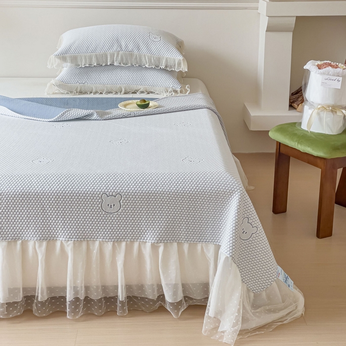 91家纺网 家纺一手货源 找家纺 （总）千朵 2023新款凉感丝冰豆豆凉席