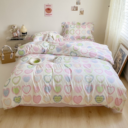 91家纺网 家纺一手货源 找家纺 （总）贝扬思家纺 2023新款BYS韩风水洗双层纱荷叶边套件&场景一