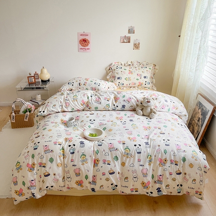 91家纺网 家纺一手货源 找家纺 （总）贝扬思家纺 2023新款BYS韩风水洗双层纱荷叶边套件&场景一