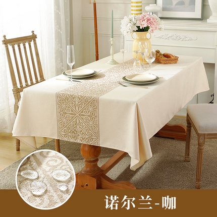 91家纺网 家纺一手货源 找家纺 （总）南通大梧纺织 2023新款防水棉麻北欧直边系列桌布