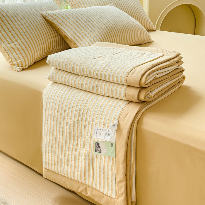 91家纺网 家纺一手货源 找家纺 （总）千朵 2023新款A类全棉色织水洗棉夏被