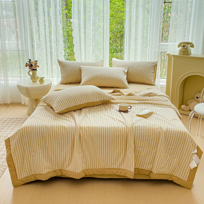 91家纺网 家纺一手货源 找家纺 （总）千朵 2023新款A类全棉色织水洗棉夏被