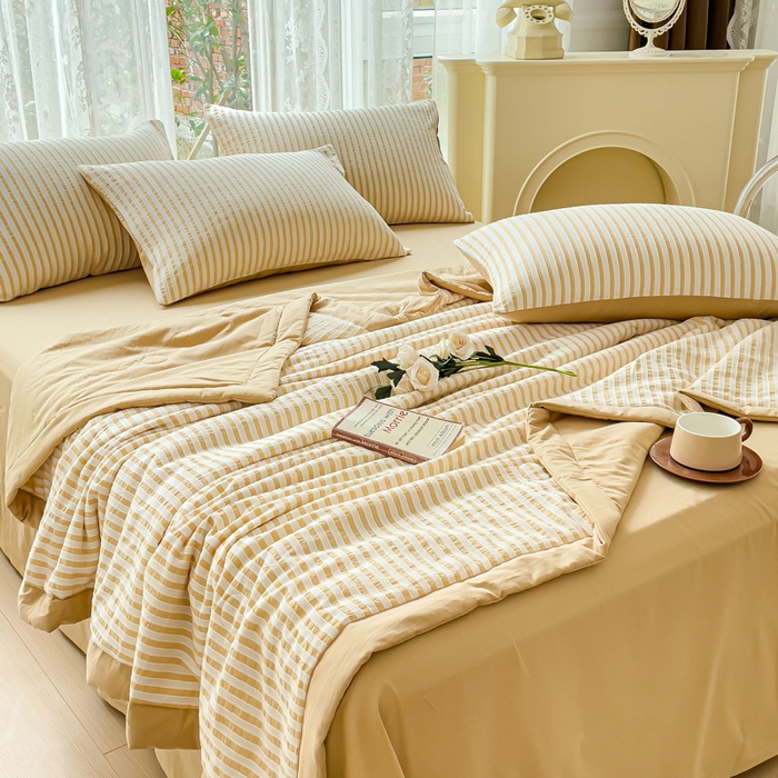 91家纺网 家纺一手货源 找家纺 （总）千朵 2023新款A类全棉色织水洗棉夏被