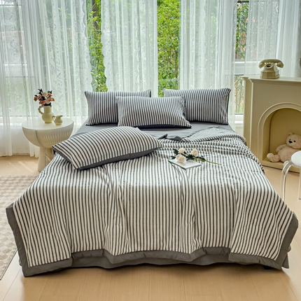 千朵 2023新款A类全棉色织水洗棉夏被 锦瑟灰