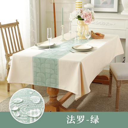 91家纺网 家纺一手货源 找家纺 （总）南通大梧纺织 2023新款防水棉麻北欧直边系列桌布