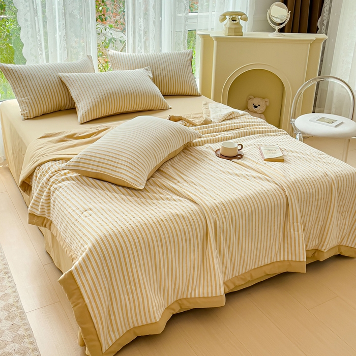 91家纺网 家纺一手货源 找家纺 （总）千朵 2023新款A类全棉色织水洗棉夏被