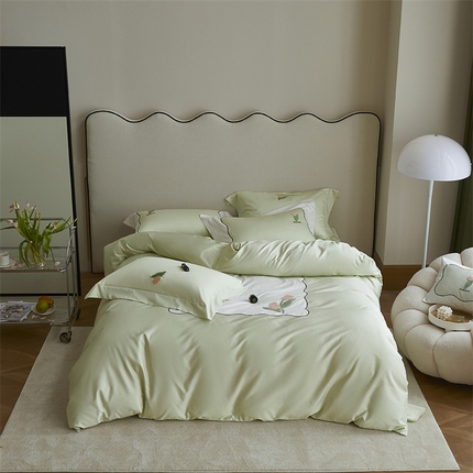 91家纺网 家纺一手货源 找家纺 （总）名品优仓  2023新款高支高密长绒棉贴布绣毛巾绣四件套-郁金香