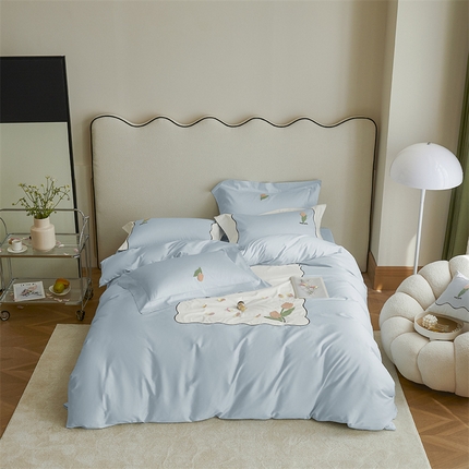 91家纺网 家纺一手货源 找家纺 （总）名品优仓  2023新款高支高密长绒棉贴布绣毛巾绣四件套-郁金香