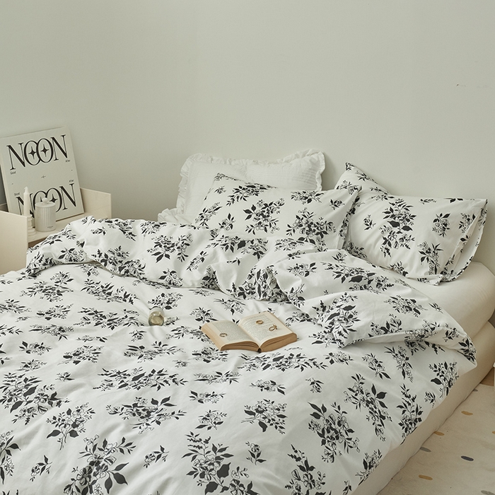 91家纺网 家纺一手货源 找家纺 窝米 2023夏季新品13370全棉四件花卉风系列 白茶