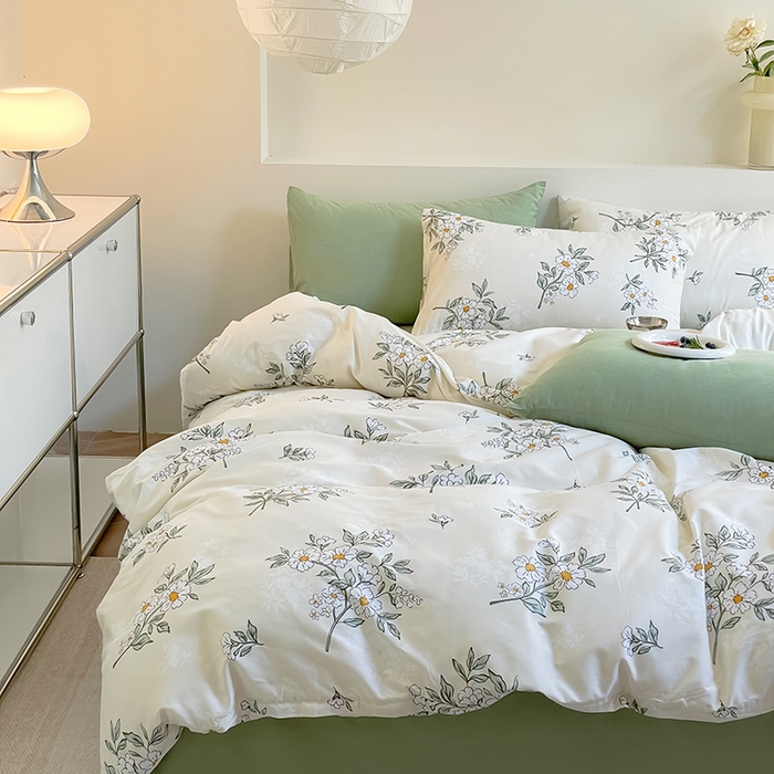 91家纺网 家纺一手货源 找家纺 窝米 2023夏季新品13370全棉四件花卉风系列 云蓉