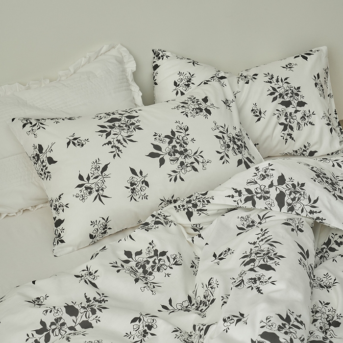 91家纺网 家纺一手货源 找家纺 窝米 2023夏季新品13370全棉四件花卉风系列 白茶