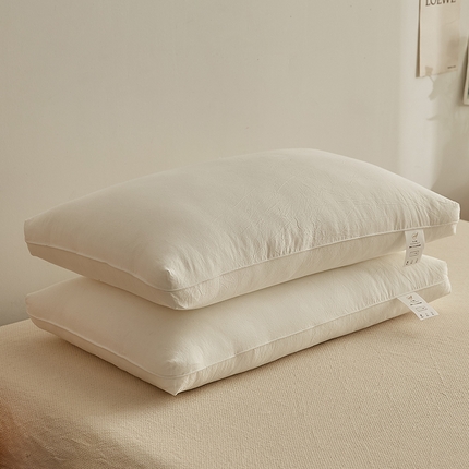 91家纺网 家纺一手货源 找家纺 乐可 2023新款日系水洗枕 日系水洗枕-白【一对装】