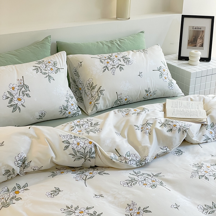 91家纺网 家纺一手货源 找家纺 窝米 2023夏季新品13370全棉四件花卉风系列 云蓉