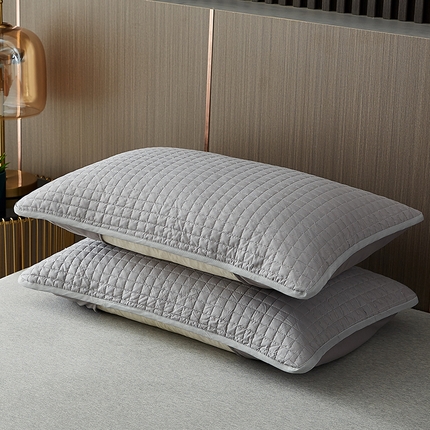 91家纺网 家纺一手货源 找家纺 乐可 2023新款全棉隔脏枕套 经典灰