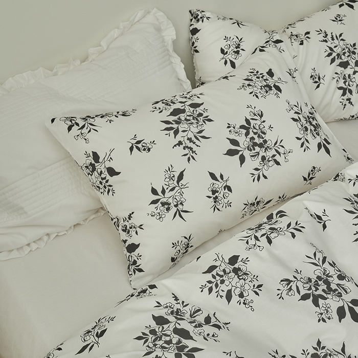 91家纺网 家纺一手货源 找家纺 窝米 2023夏季新品13370全棉四件花卉风系列 白茶