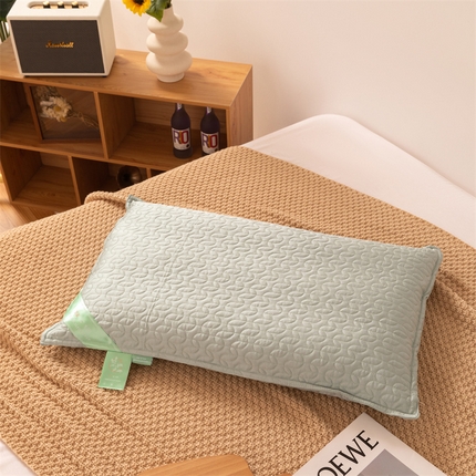 雅布枕芯 2023新款全棉荞麦养生枕头护颈椎枕芯 绿色
