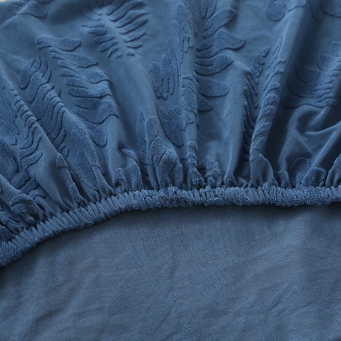 91家纺网 家纺一手货源 找家纺 兴妮雅家纺 2023新款大树叶防水弹力立体浮雕提花组合沙发坐垫套 宝蓝