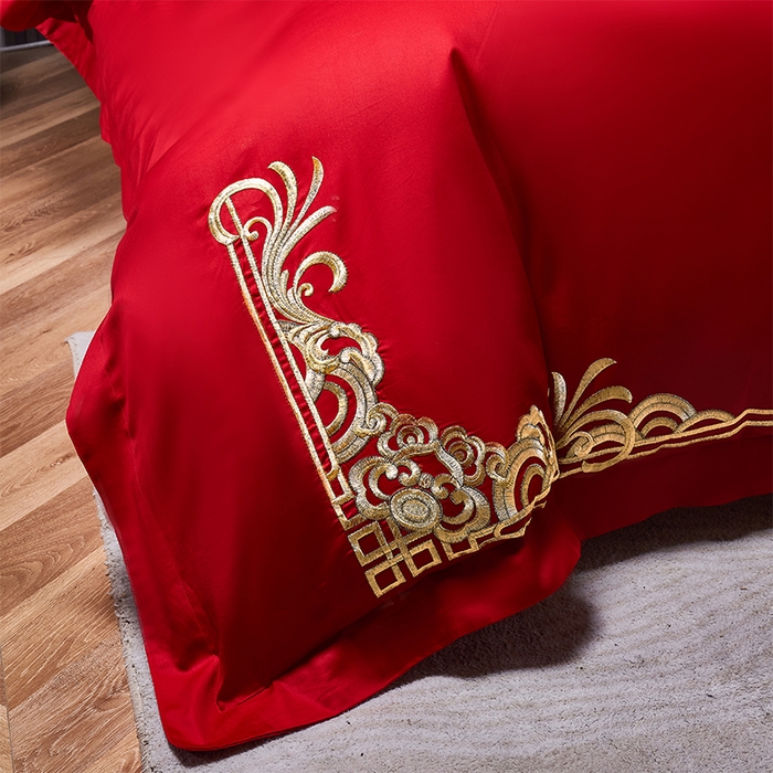 91家纺网 家纺一手货源 找家纺 （总）用心 2023新款亲肤磨毛刺绣婚庆四件套