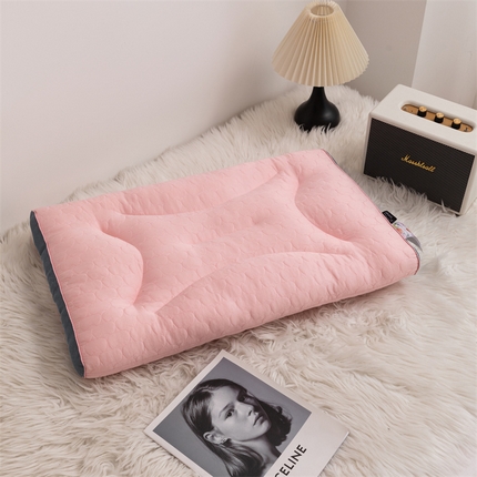 雅布枕芯 2023新款天丝棉软低枕护颈椎养护枕头 粉色