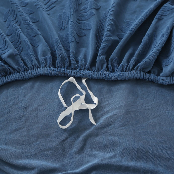 91家纺网 家纺一手货源 找家纺 兴妮雅家纺 2023新款大树叶防水弹力立体浮雕提花组合沙发坐垫套 宝蓝