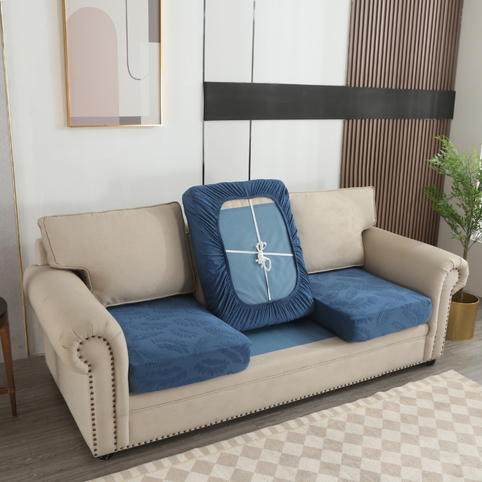 91家纺网 家纺一手货源 找家纺 （总）兴妮雅家纺 2023新款大树叶防水弹力立体浮雕提花组合沙发坐垫套